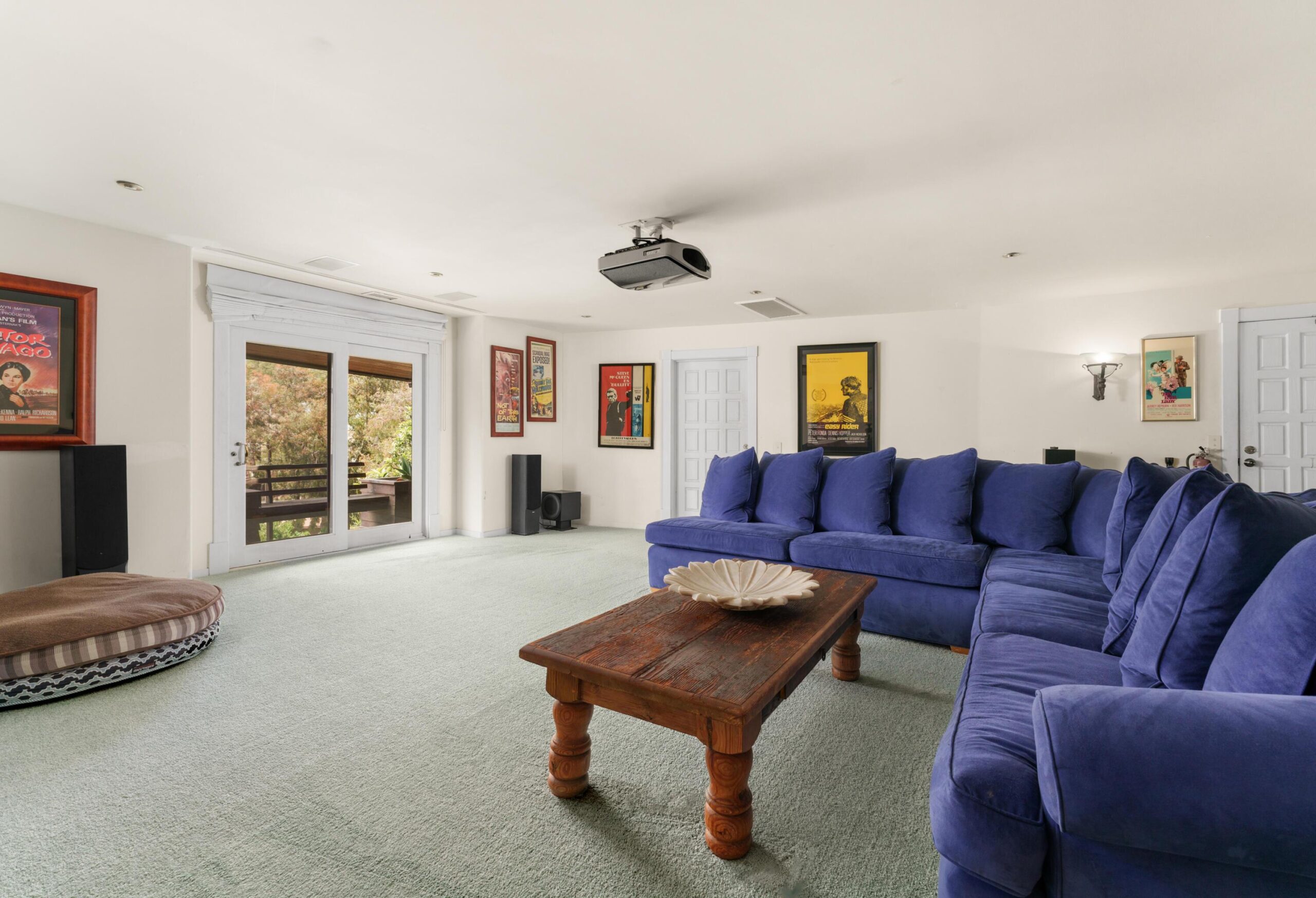 The media room in Cameron's home