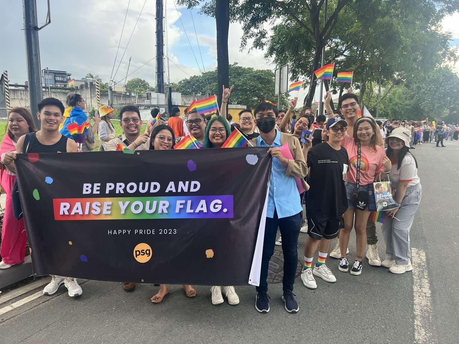 PSG Global Solutions' LGBTQ+ employees and allies at Pride March