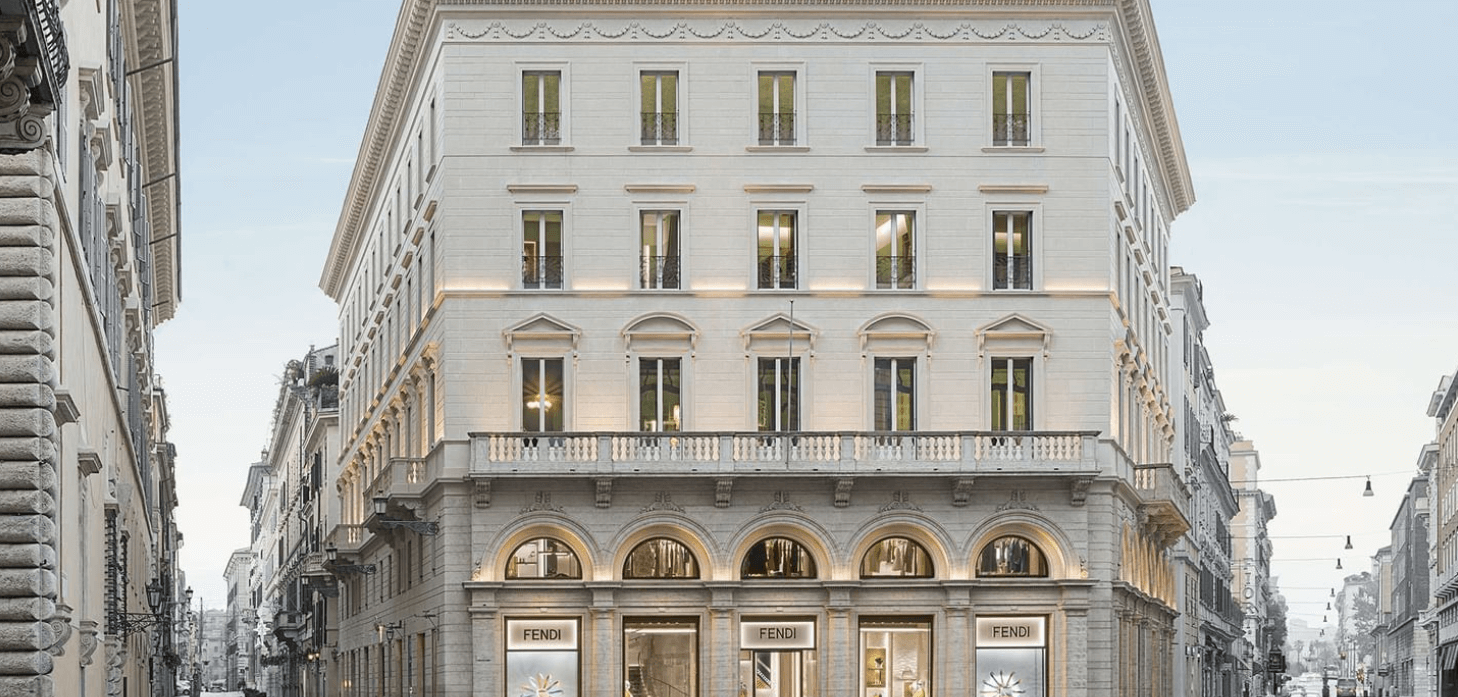 The facade of the Fendi Private Suites in Rome