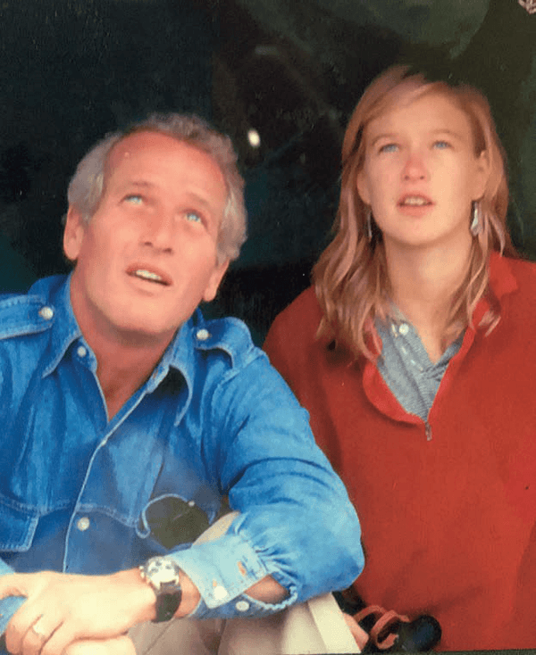 Newman wearing the Daytona beside his daughter, Nell
