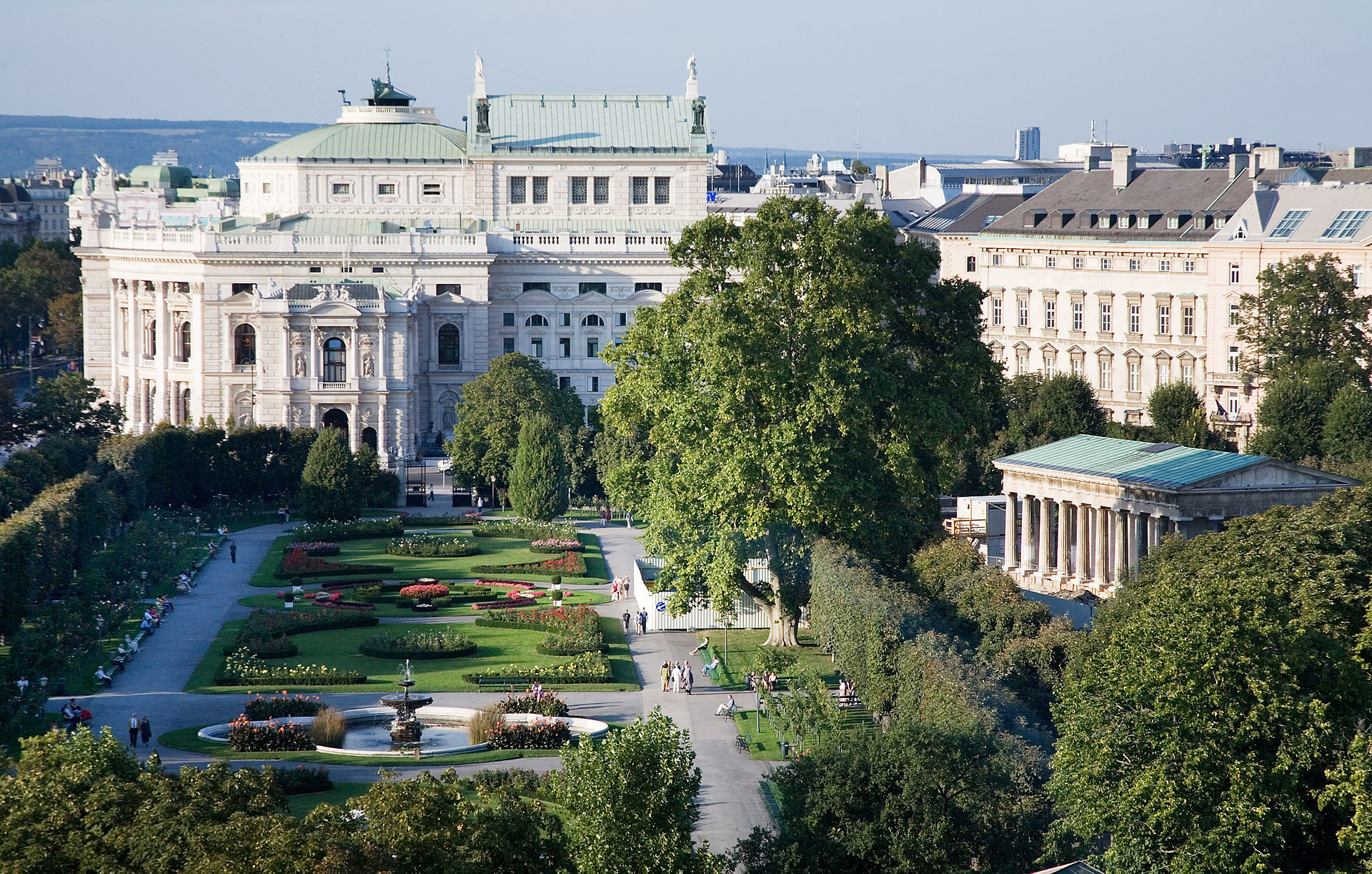 bird's-eye view of the Volksgarten in Vienna