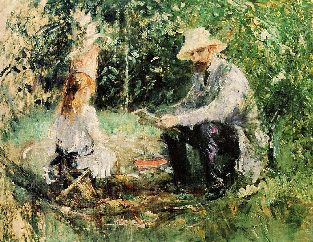 Morisot's "Eugène Manet and His Daughter in the Garden Of Bougival"