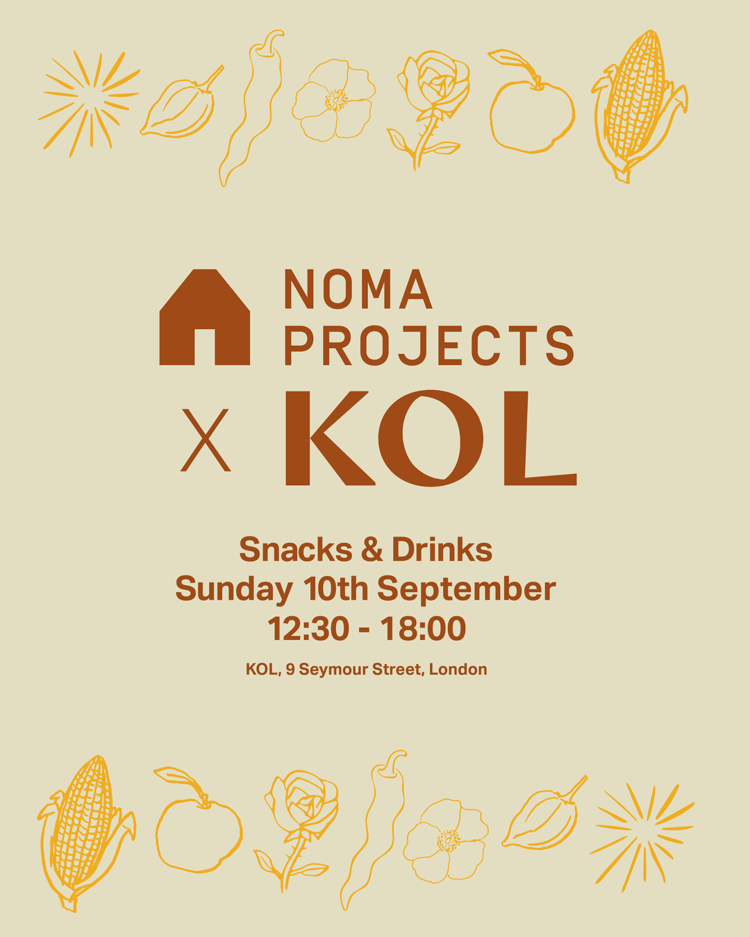 The promotional poster for Noma Projects' collaboration with Kol.