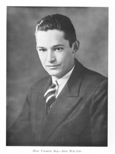 A yearbook picture of Sam Walton in 1936
