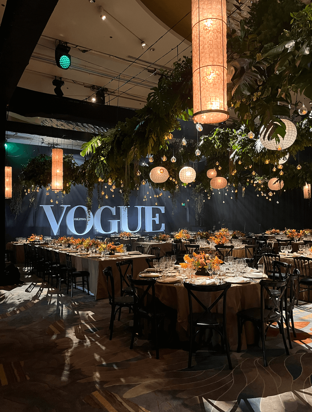 The dinner setup for the guests of Vogue Philippines Gala