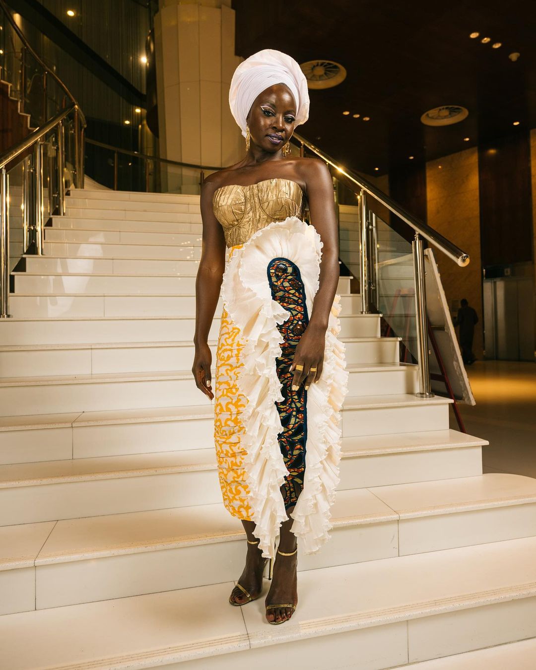 Danai Gurira dressed by Christie Brown at the Nigeria premiere of Black Panther: Wakanda Forever