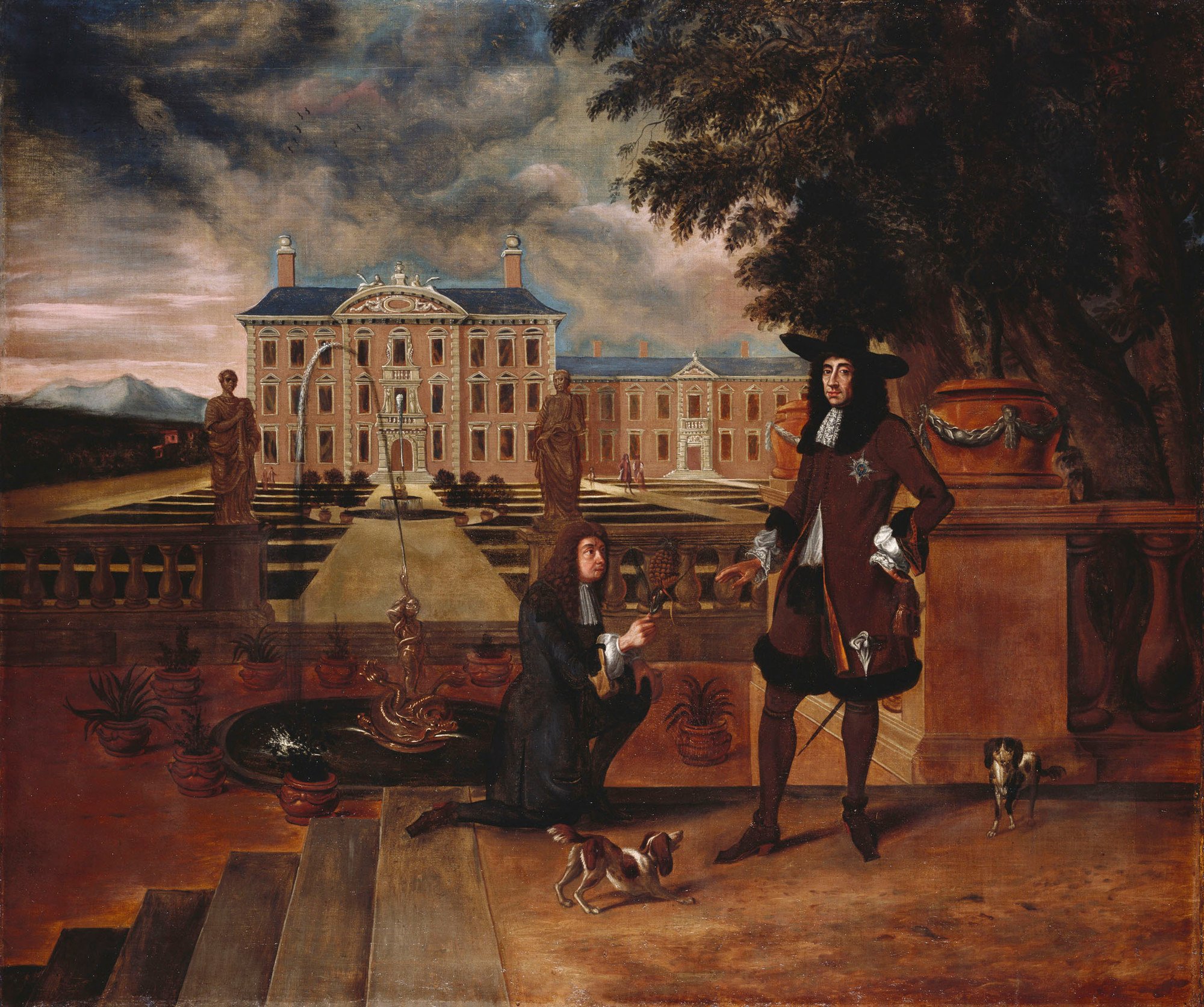 King Charles II receives a young pineapple in this portrait by Hendrick Danckerts
