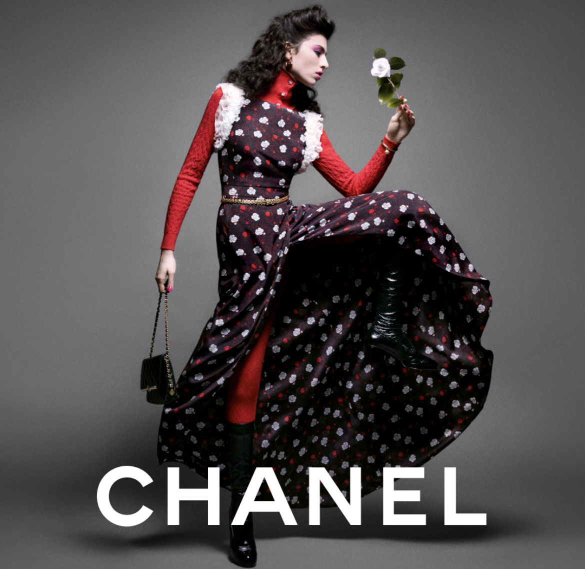 Chanel's Camellia prints and touches of colors for the Chanel Fall-Winter 2023/24.