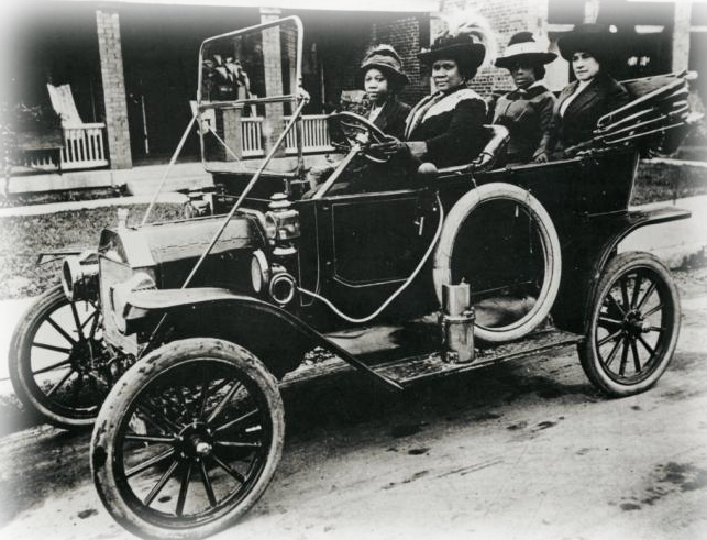 Madam C.J. Walker driving an early automobile