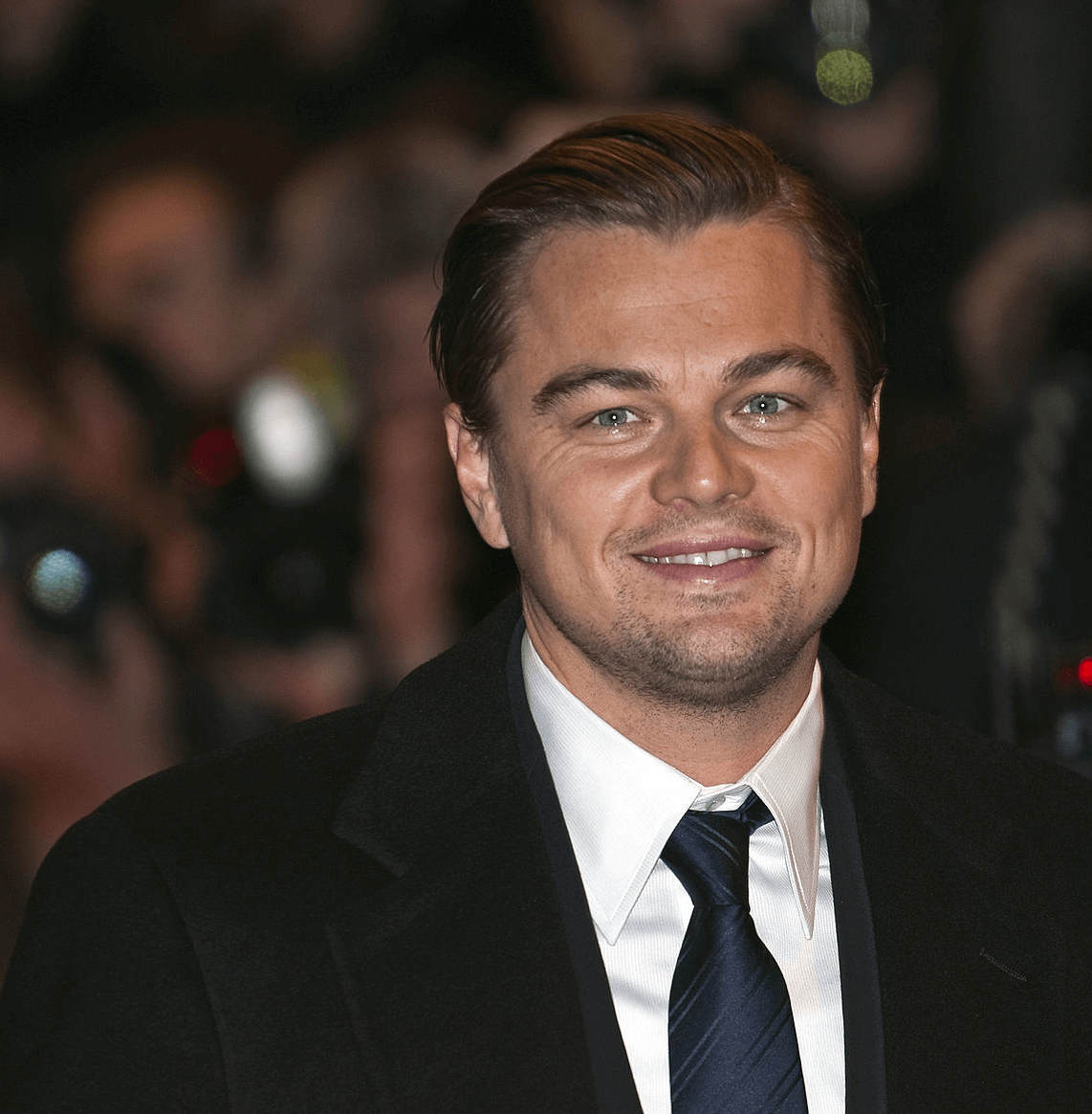 Leonardo DiCaprio smiling at the camera, 2010.