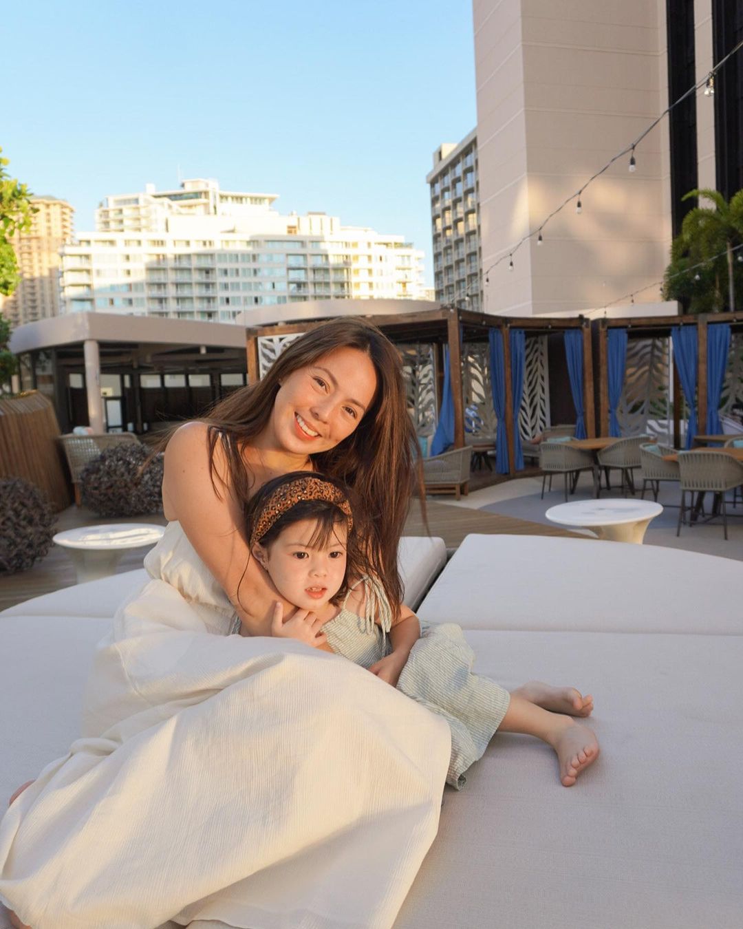 Andi Manzano-Reyes on a staycation with her daughter Amelia