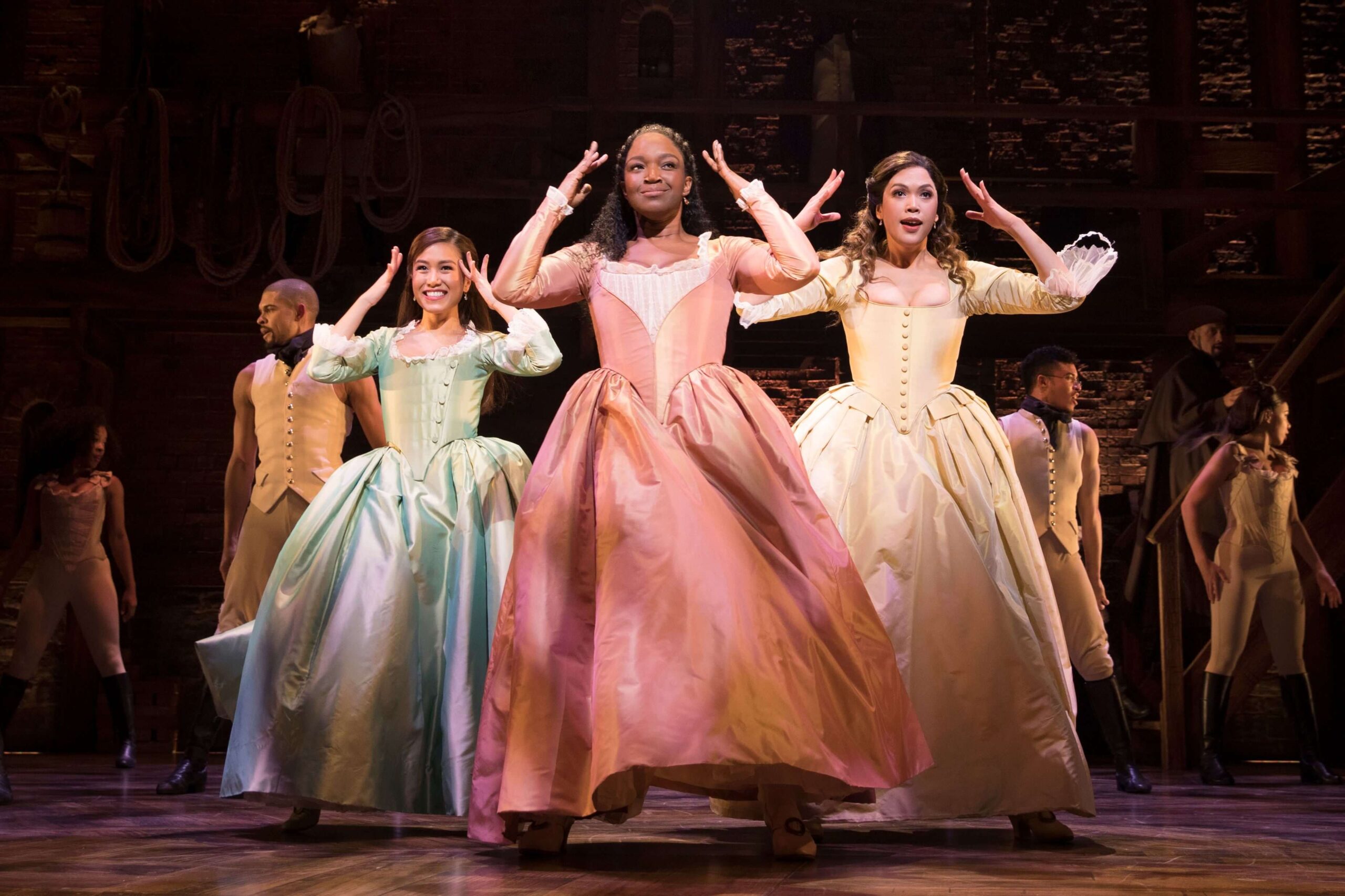 The three Schuyler sisters in London's West End production