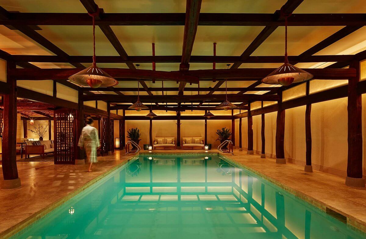The pool inside Robert De Niro's Greenwich Hotel.