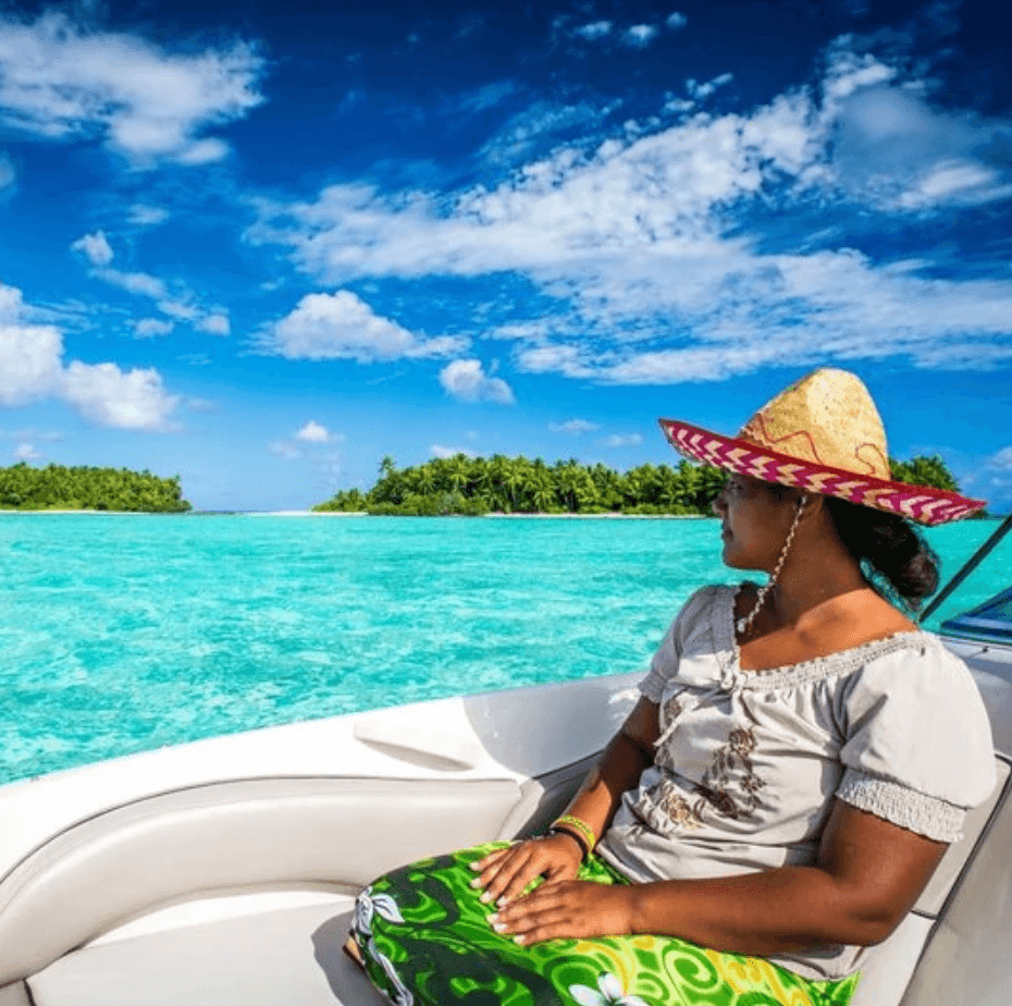 A tourist enjoying a yacht excursion