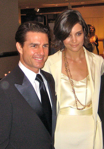 Tom Cruise and Katie Holmes. Photo taken at the White House Correspondents Dinner. They had their wedding at a castle in Italy.