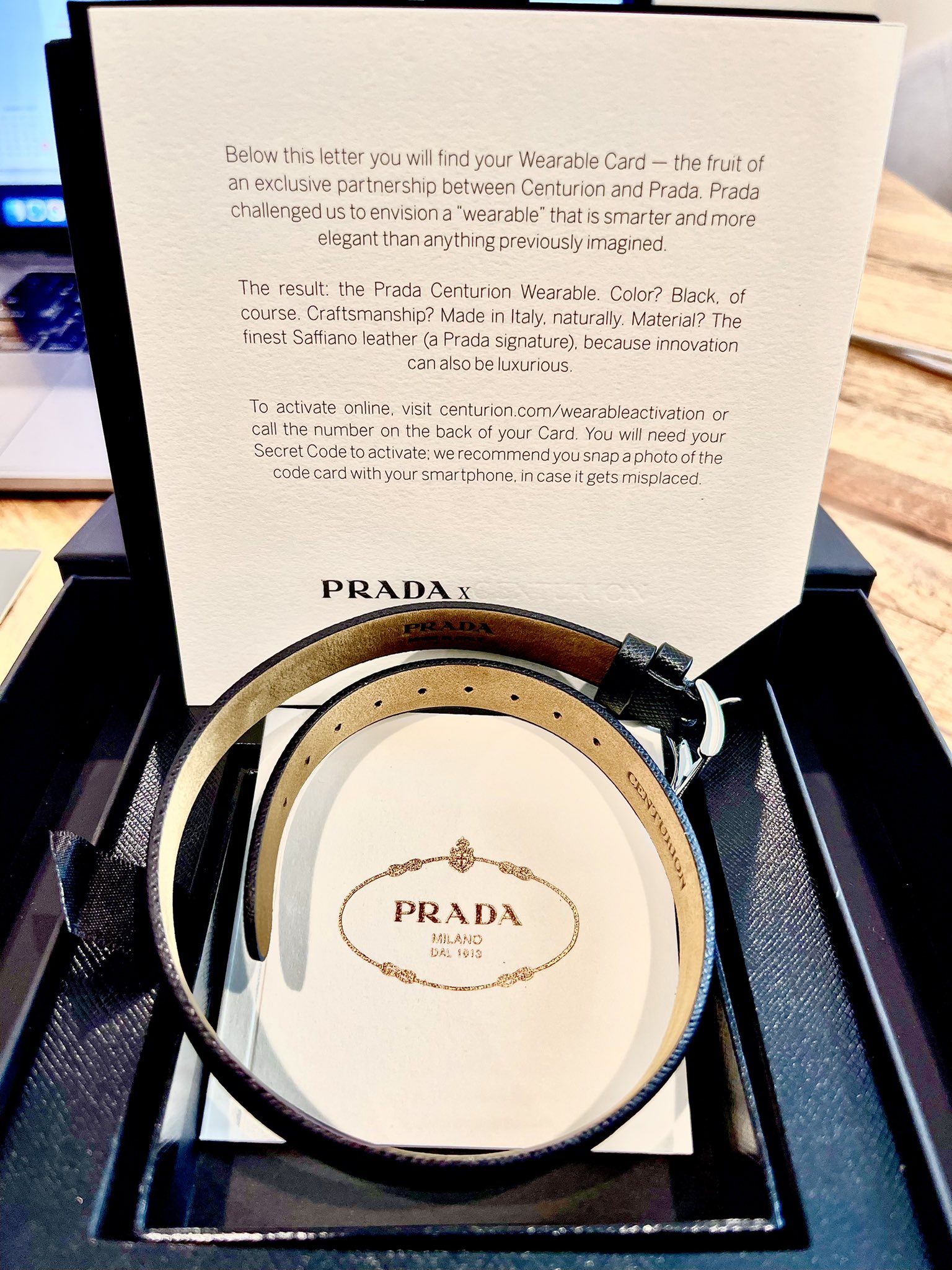 Prada and American Express centurion bracelet