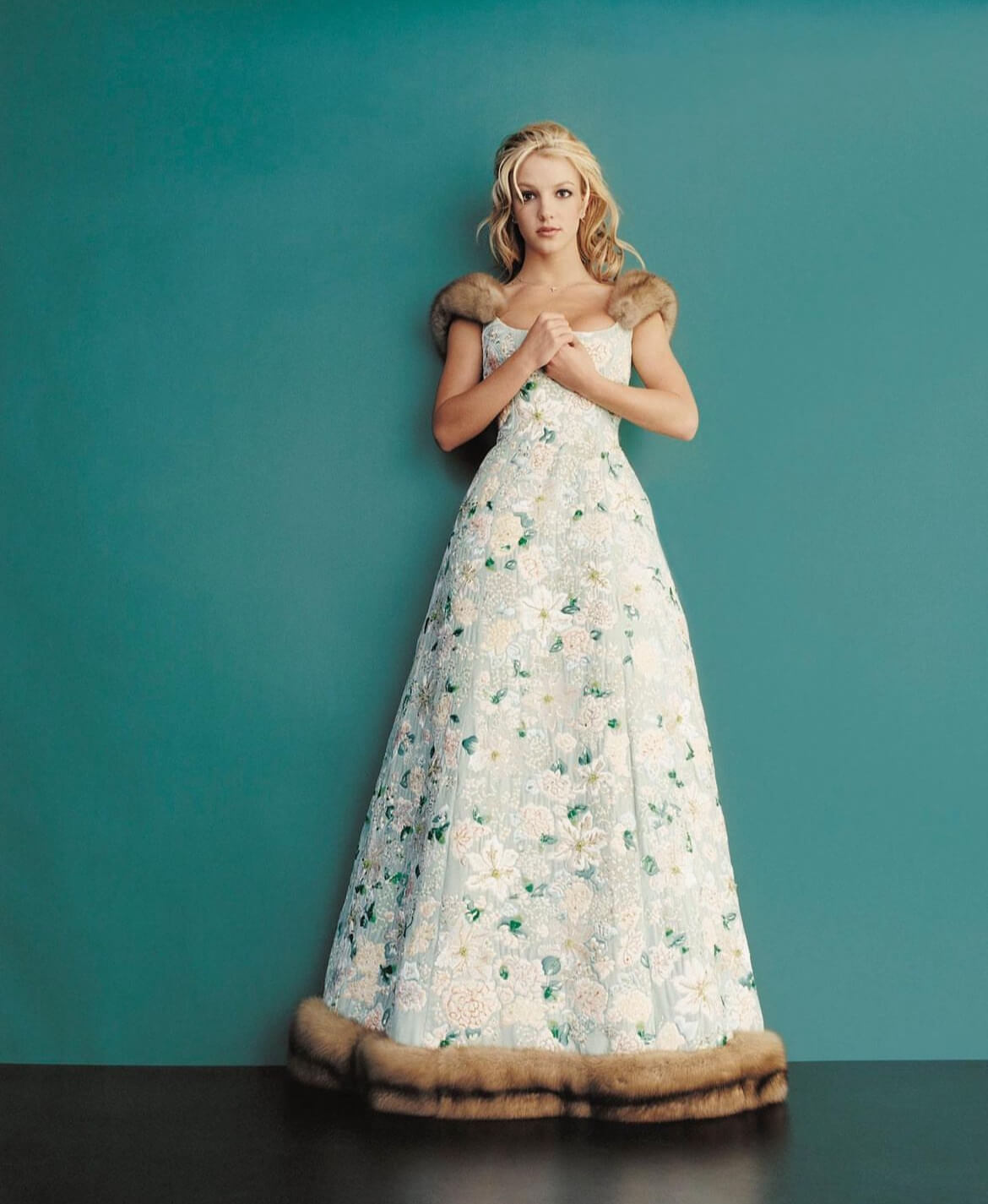 Britney Spears in a nice-looking floral gown. 