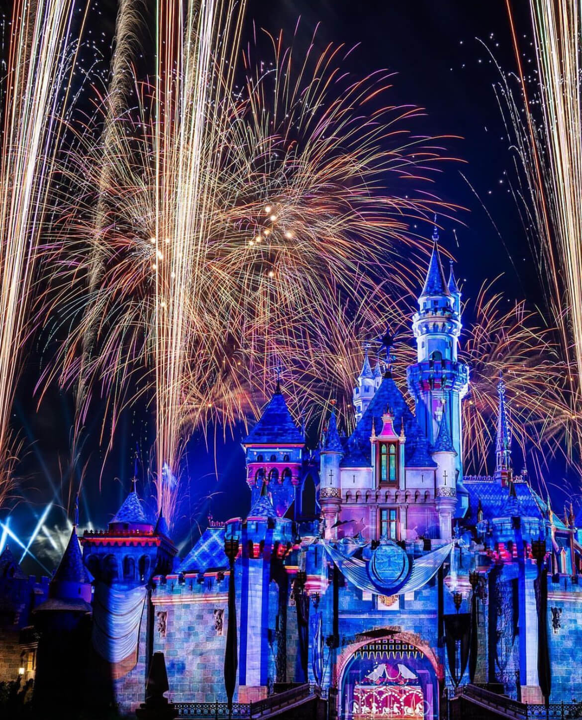 The fireworks display at Disneyland.