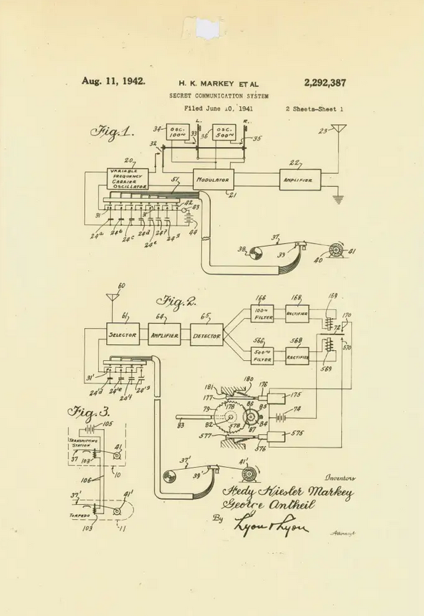 Another page from Hedy Lamarr’s patent