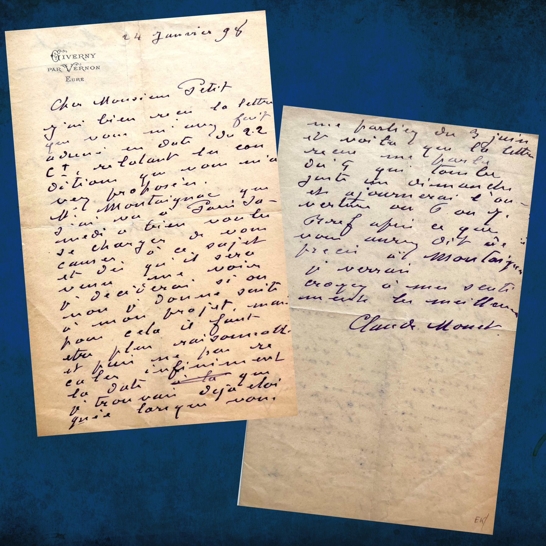 Claude Monet’s letter to George Petit