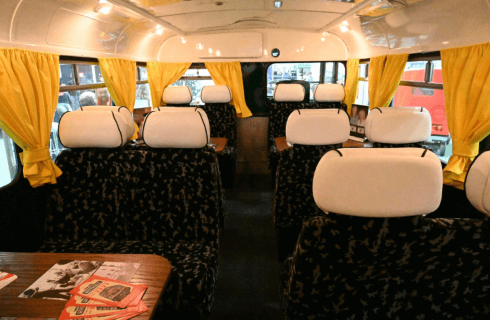 Interiors of the Wings Tour Bristol double-decker bus