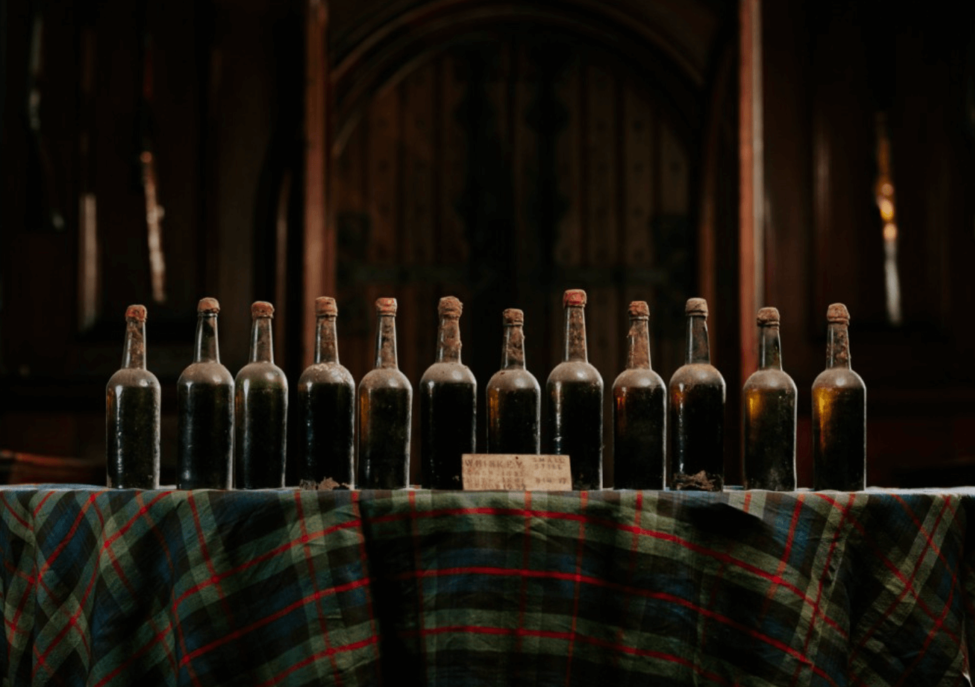 A few bottles of the Blair Castle c.1833 Scotch Whisky found in Blair Castle