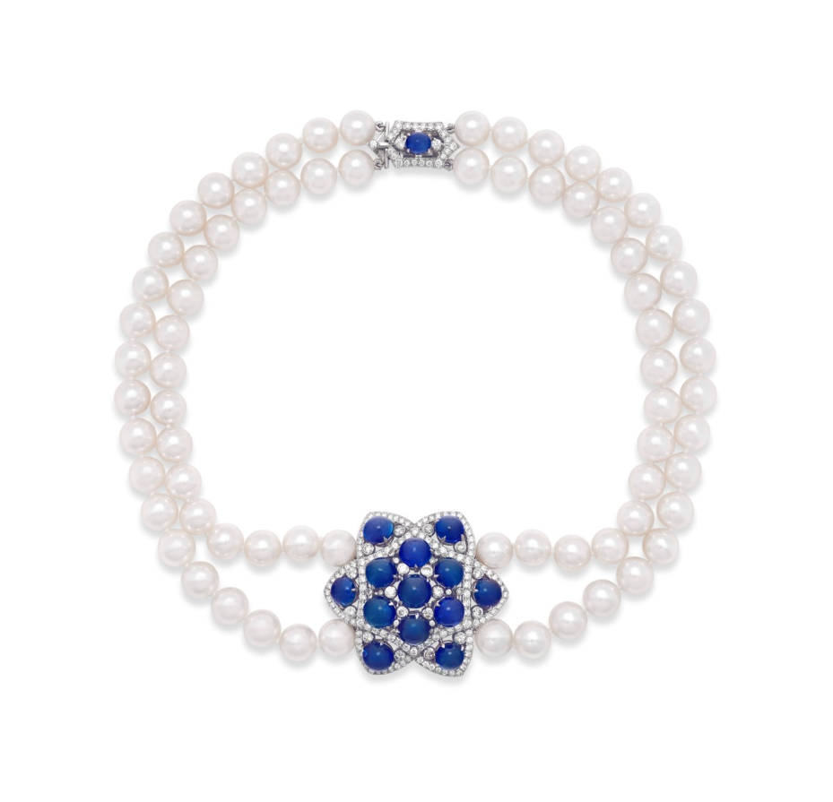 Pearl and sapphire necklace from Roman Holiday