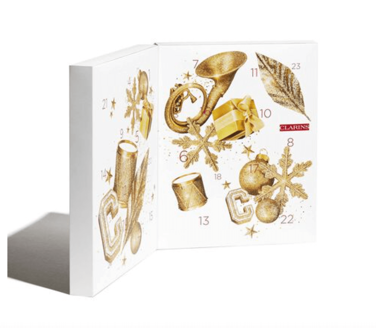 Clarins offers an advent calendar for every person in your life. This includes options like a 12-day, 24-day, and a men's 12-day calendar. 