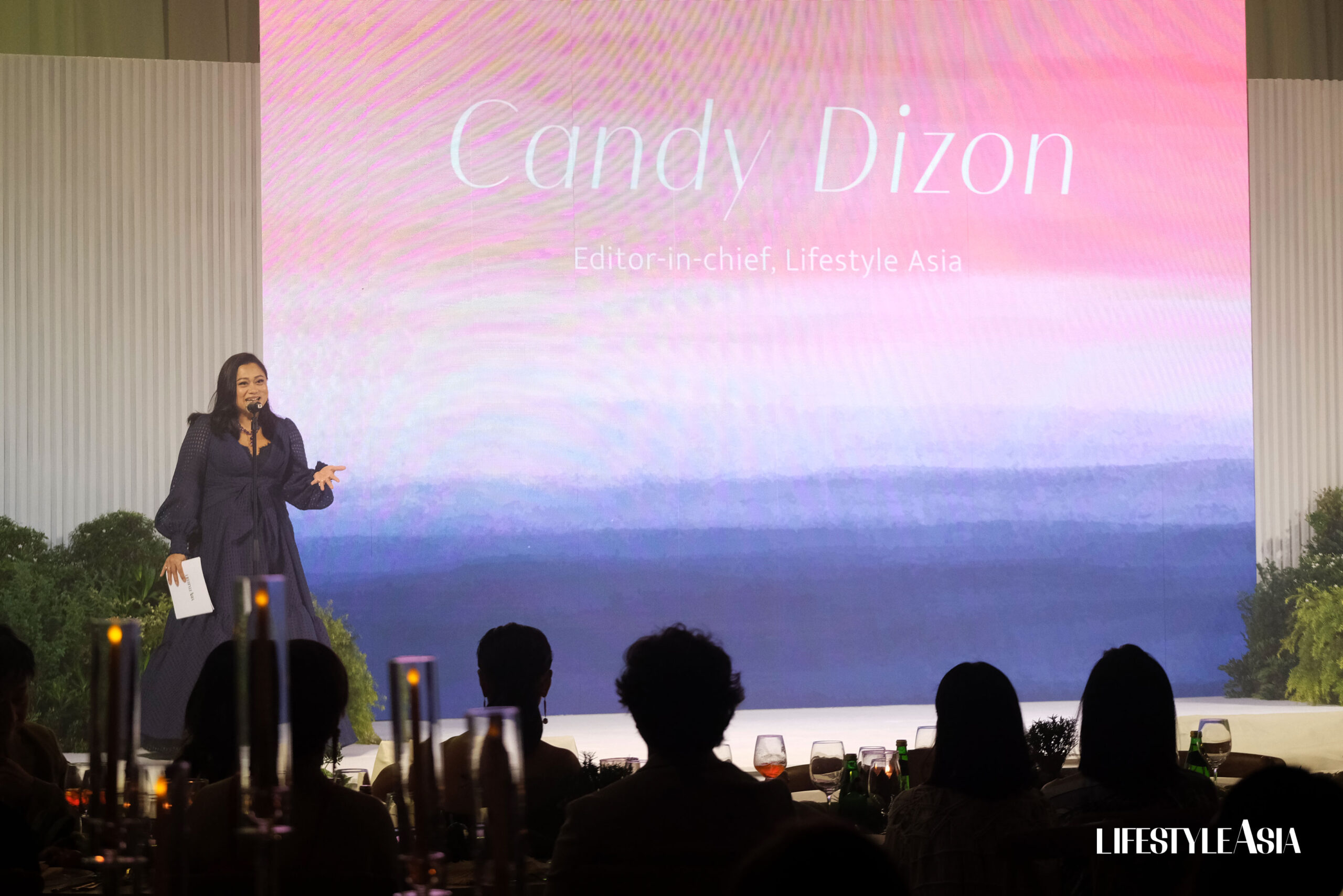 Lifestyle Asia’s editor-in-chief Candy Dizon gives her opening remarks