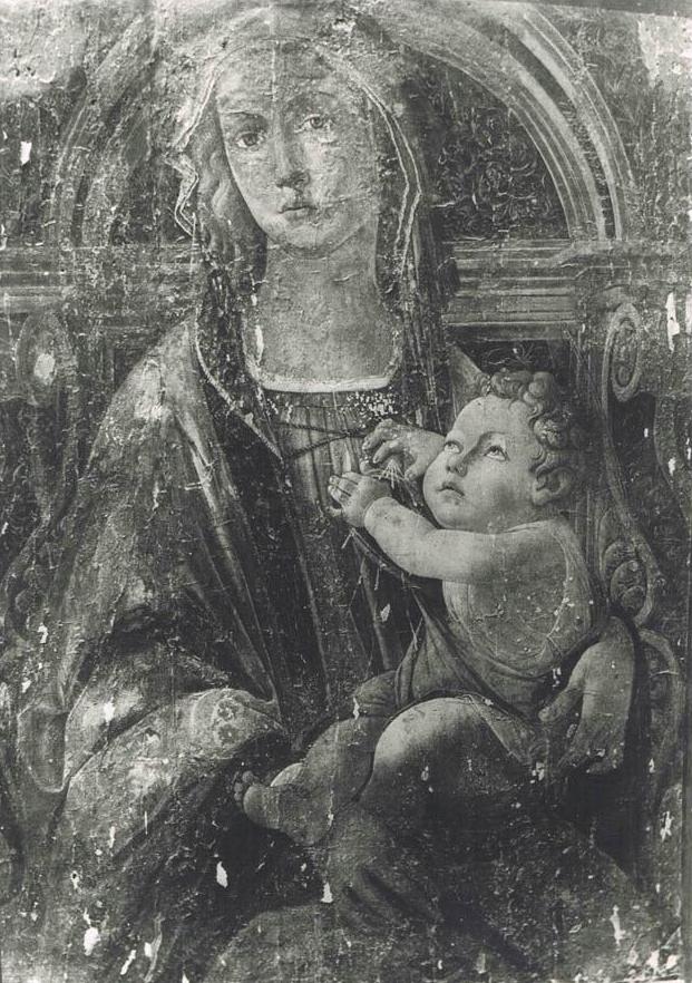 A black and white picture of the portrait, which experts believe was one of Botticelli’s last works