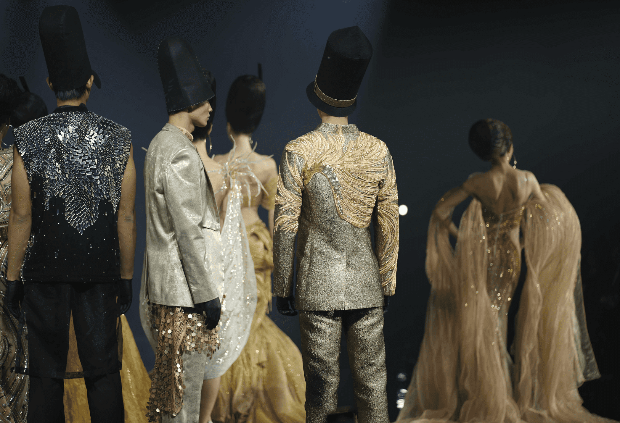 Francis Libiran’s Sterling collection featured sparkly, silver and gold garments with notable architectural patterns