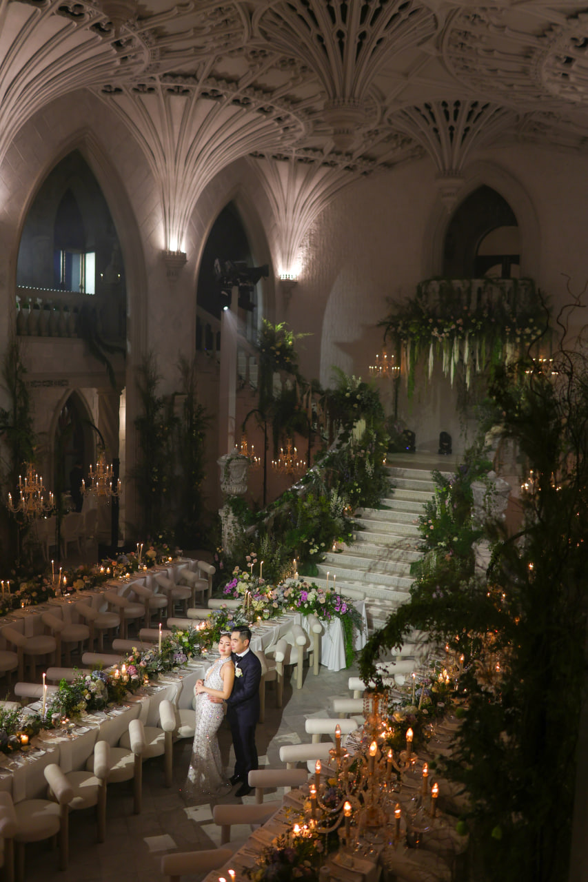 Gideon Hermosa's grandiose, spectacular, and ethereal work on the wedding reception  venue