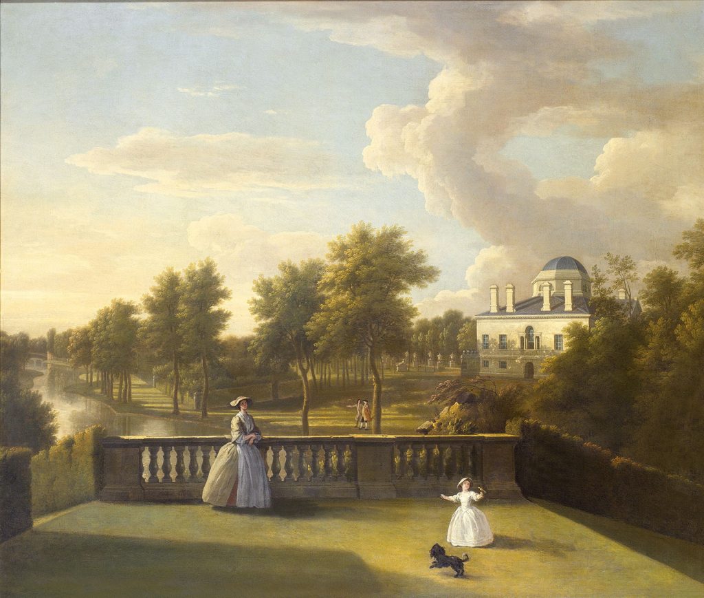 The Chiswick House in “View from the Cascade Terrace,” a 1742 portrait by artist George Lambert