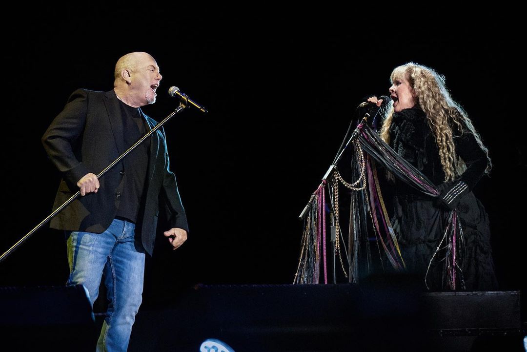 Billy Joel and Stevie Nicks performing in their “Two Icons One Night Tour” in 2023