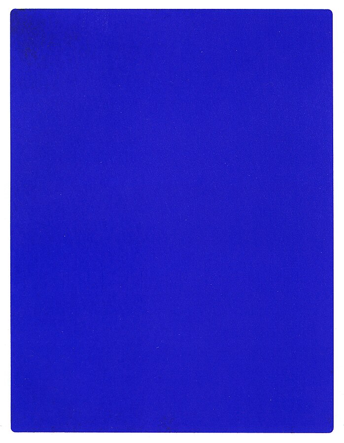 A digital copy of Yves Klein’s “IKB 79,” another deceptively simple work of contemporary art that raises eyebrows