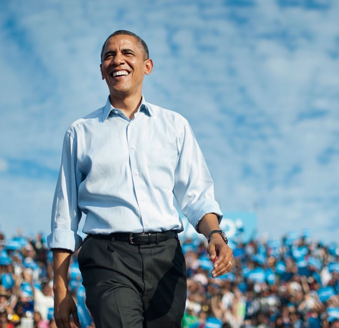 Barack Obama smiling.