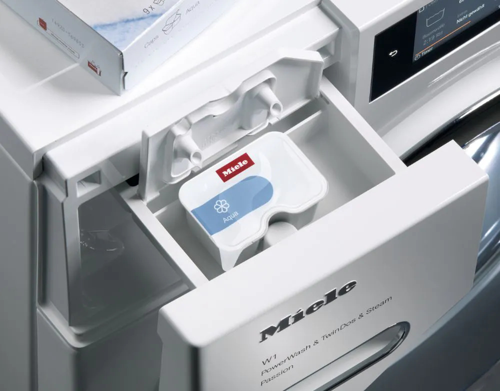 Miele’s WCG 120 XL W1 Washing Machine comes with a CapDosing feature for special fabrics