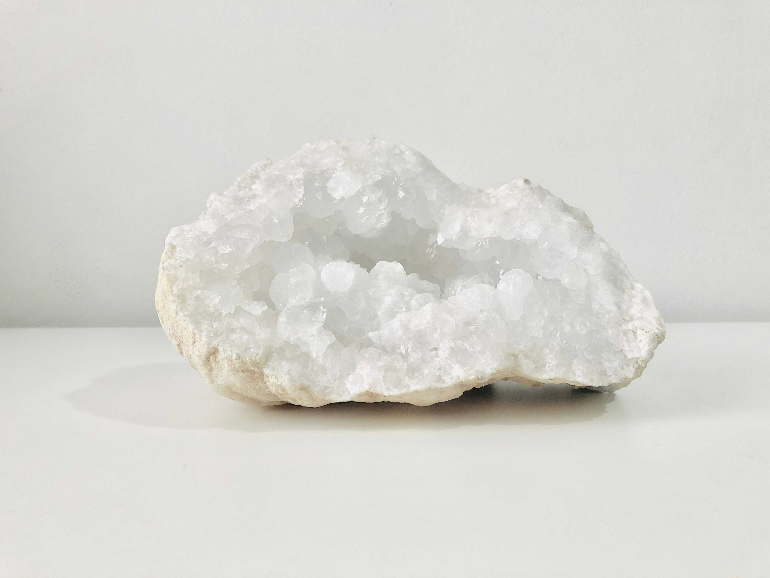 A clear quartz geode