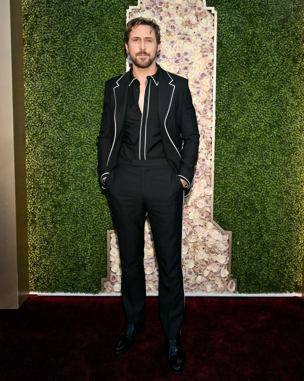 Ryan Gosling in a custom Gucci suit