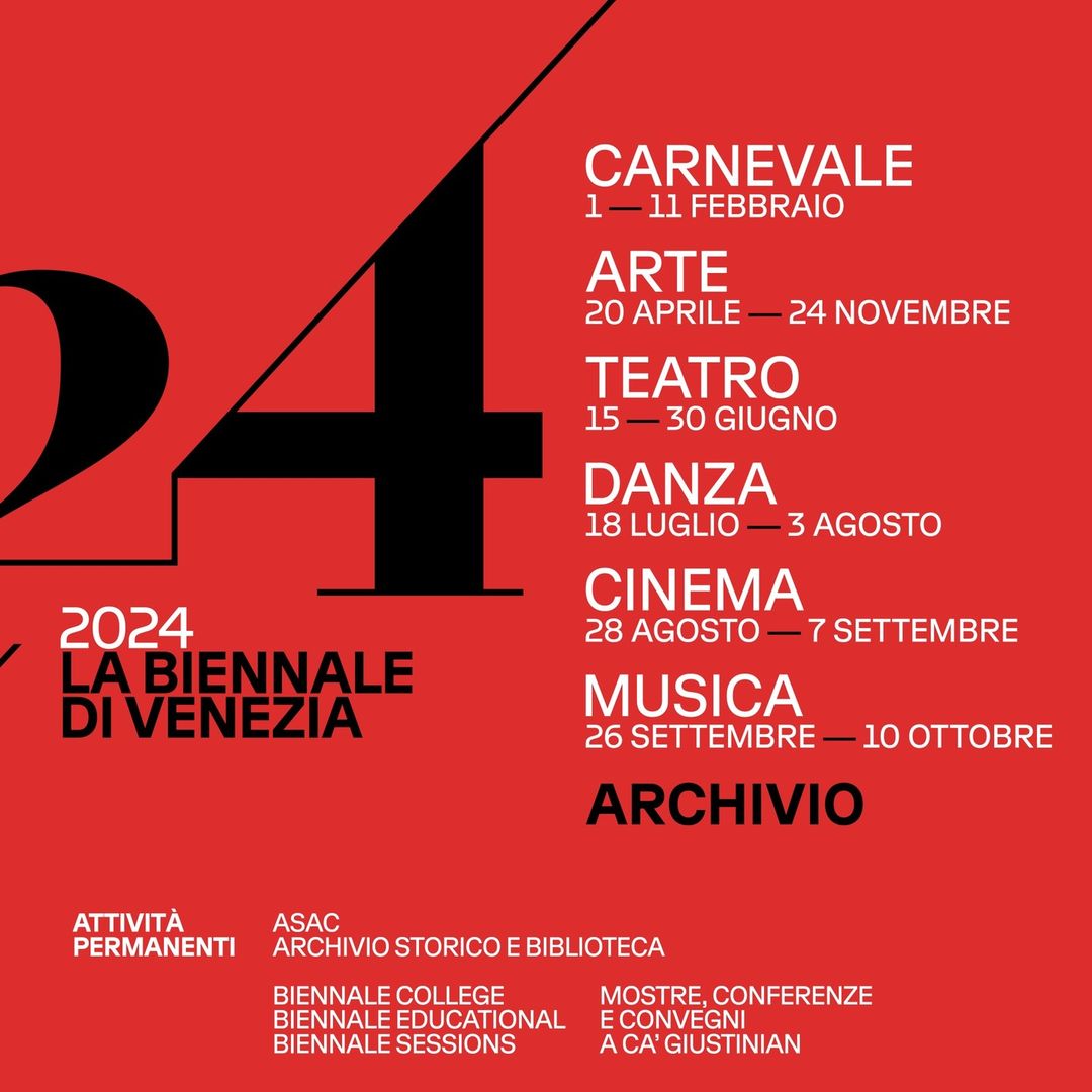 The schedule of events for this year’s La Biennale di Venezia in Italy