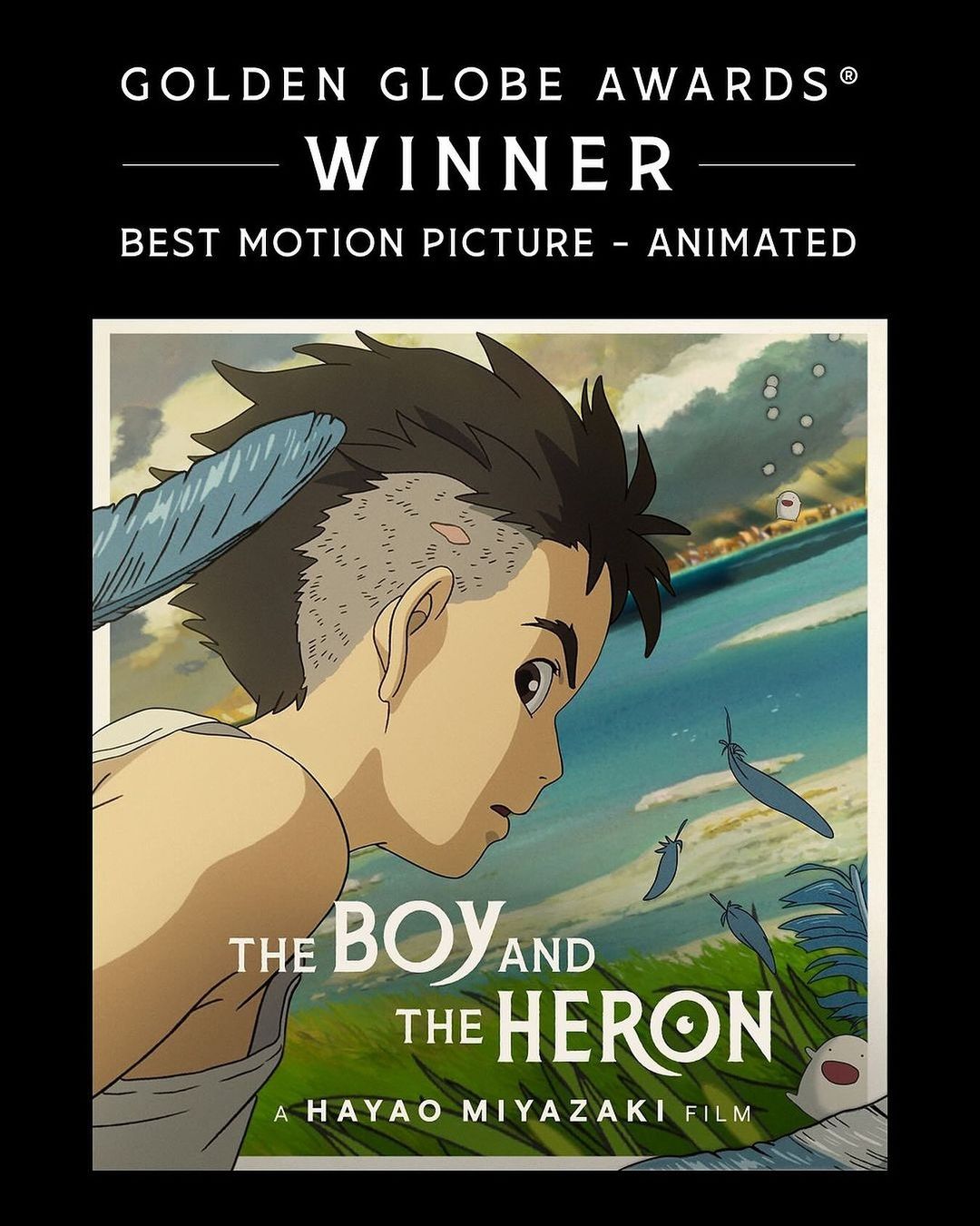 "The Boy And The Heron" bagged the best animated motion picture at the 81st Golden Globes
