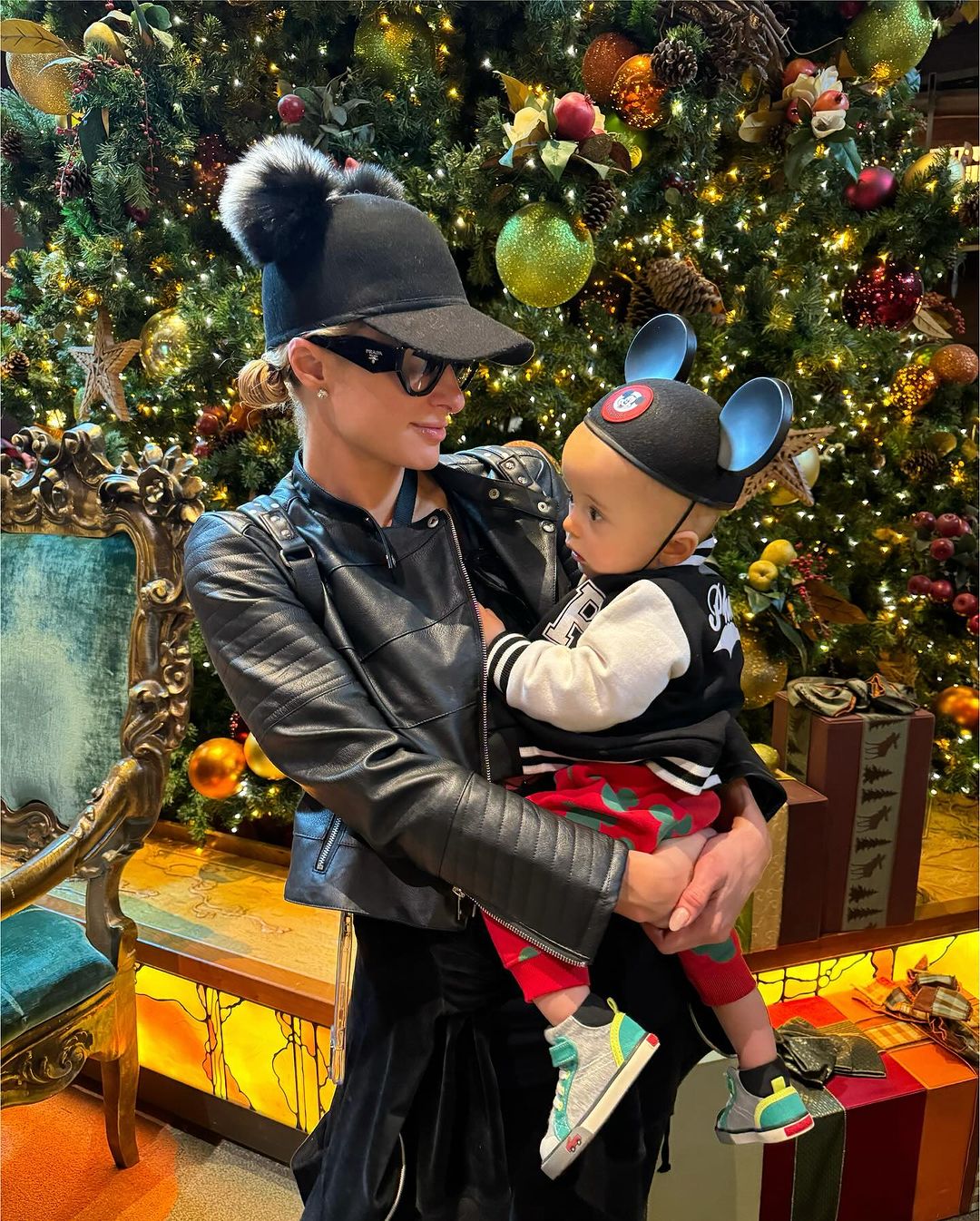Paris Hilton celebrated Christmas with her baby at Disneyland