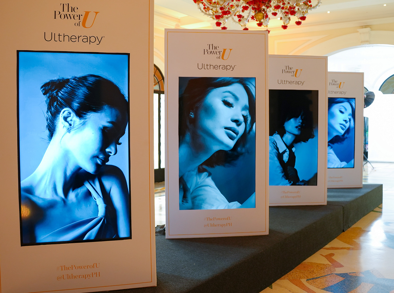 An exhibit of Heart Evangelista as the face of Ultherapy®'s "The Power of U" campaign.