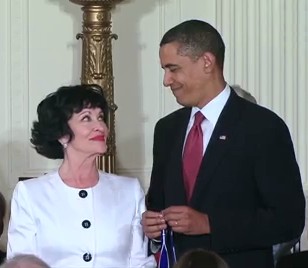 Chita Rivera and former U.S. president, Barack Obama, in 2009