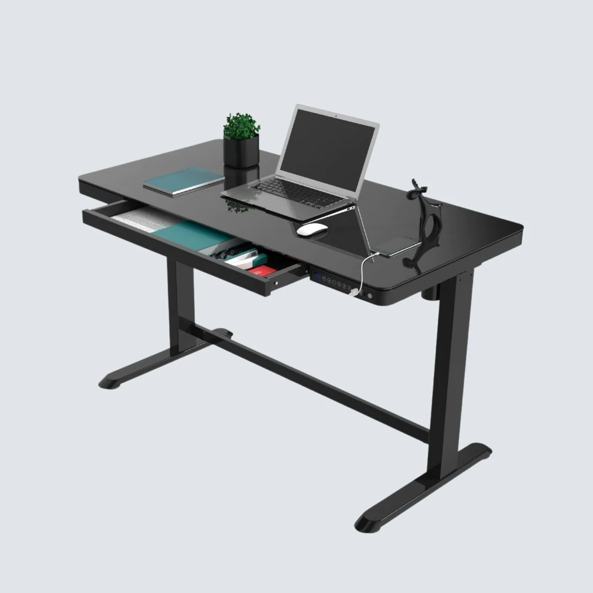 Stance’s Executive Glass Tabletop Single Motor Standing Desk