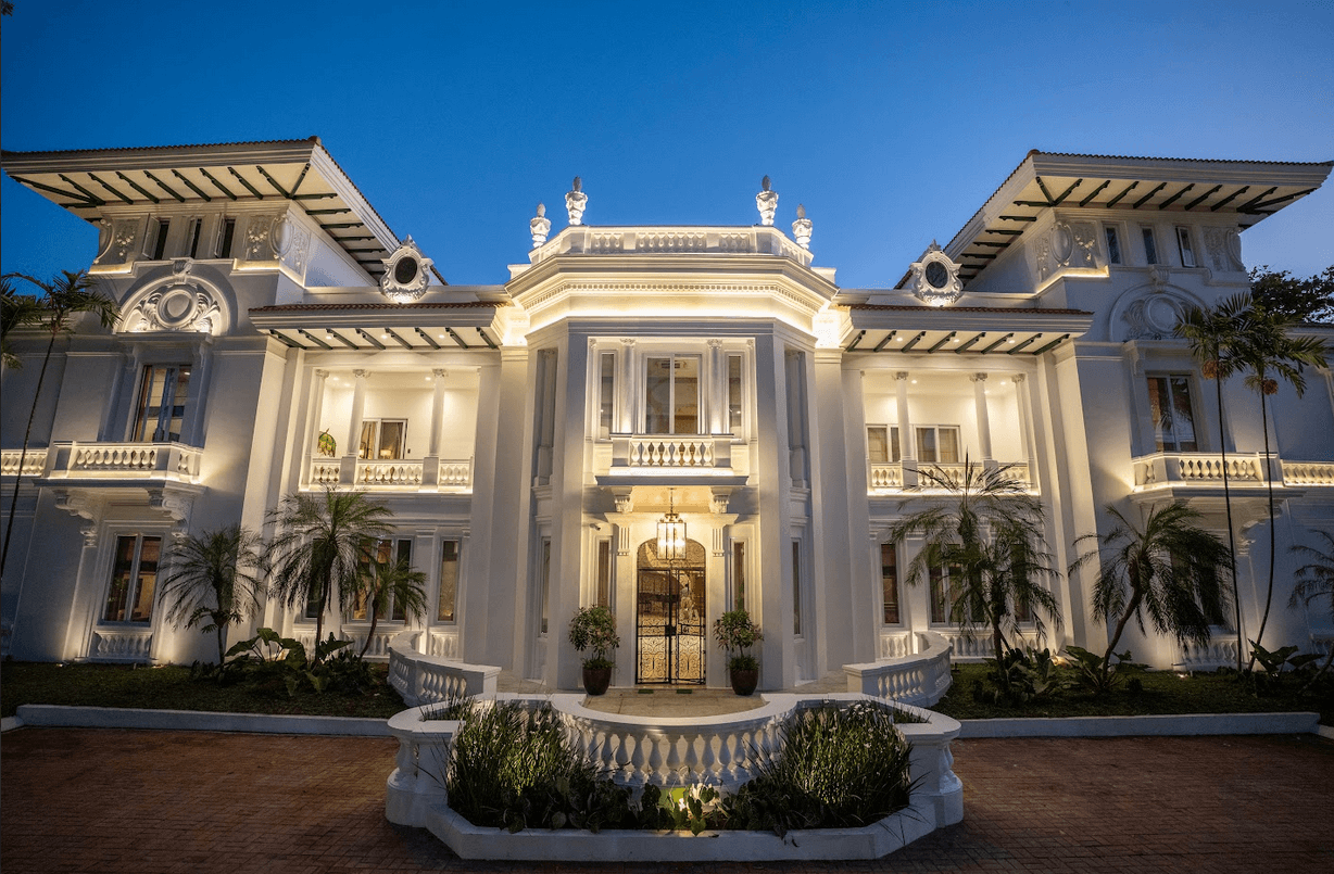 Outside the stunning, 19th-century Laperal Mansion with its European and tropical design influences