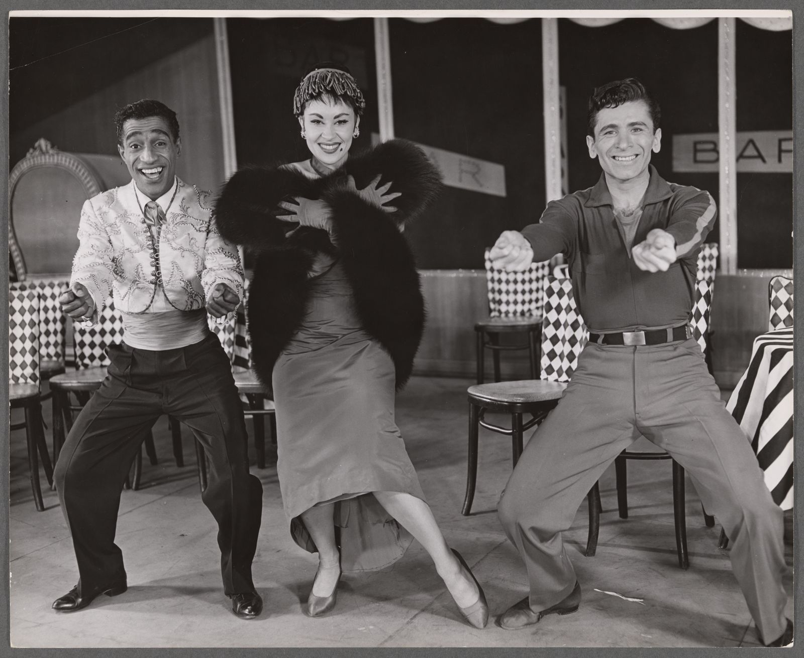 Sammy Davis Jr., Chita Rivera and Hal Loman in the stage production Mr. Wonderful