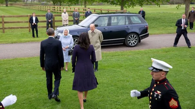 The royals used Queen Elizabeth II's car when the Obamas visited Windsor