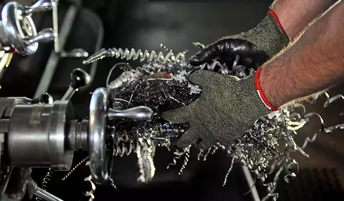 Kevlar gloves demonstrating heat resistance