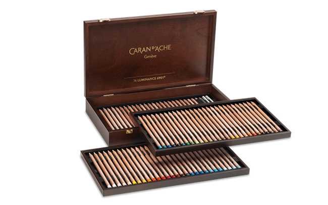 The Caran D'ache Wooden Box of 80 Colors LUMINANCE 6901™